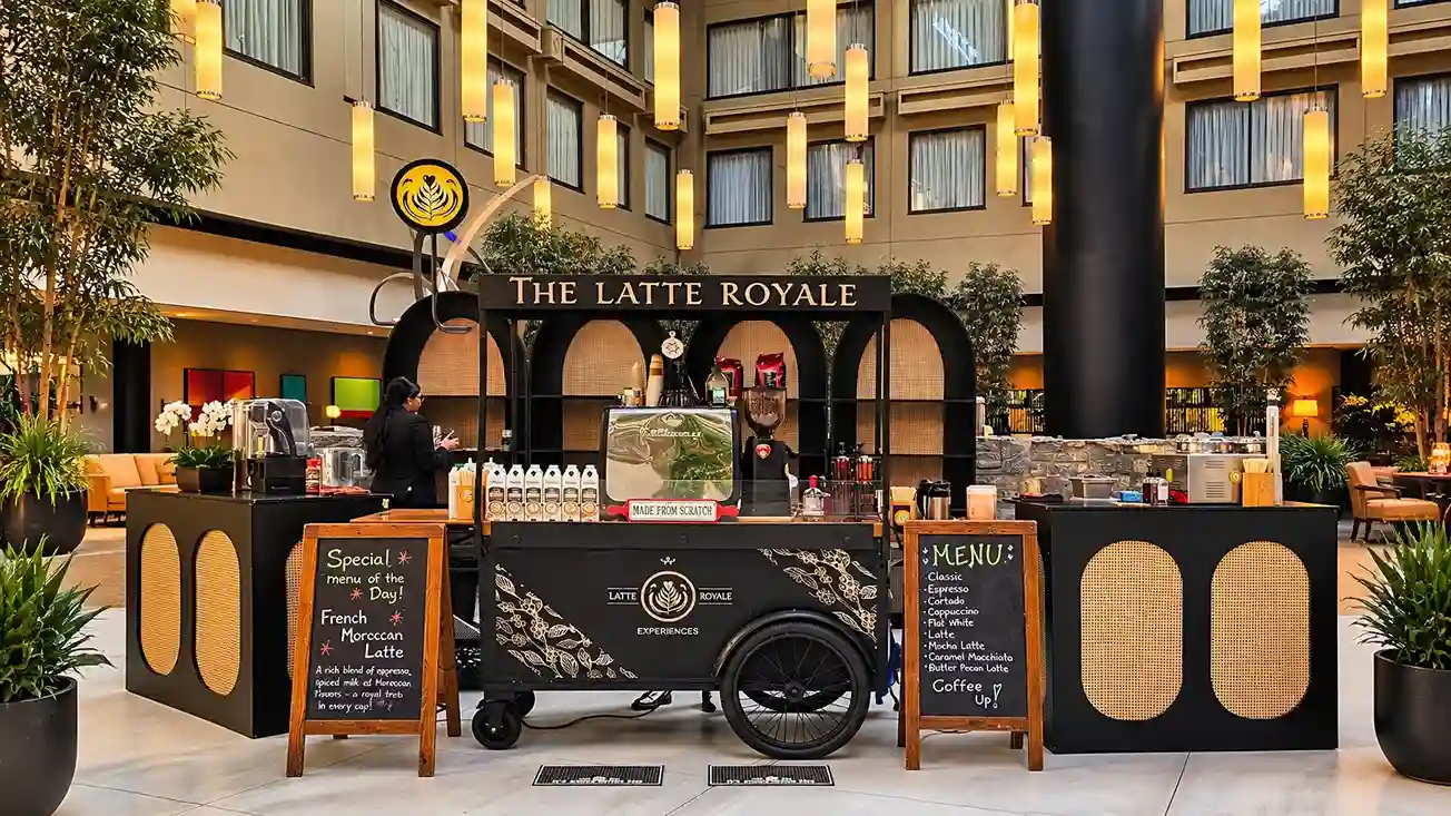 Latte Royale espresso bar at an event