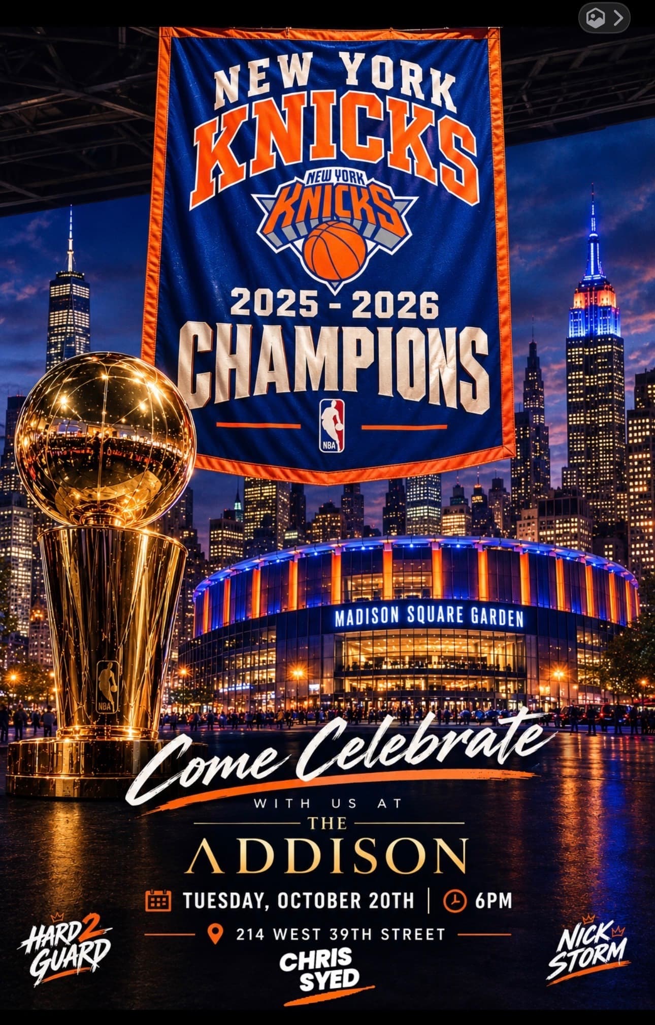Knicks Championship Celebration at The Addison