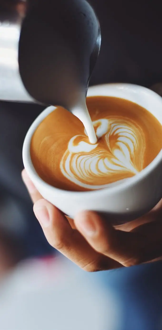 Specialty latte with art