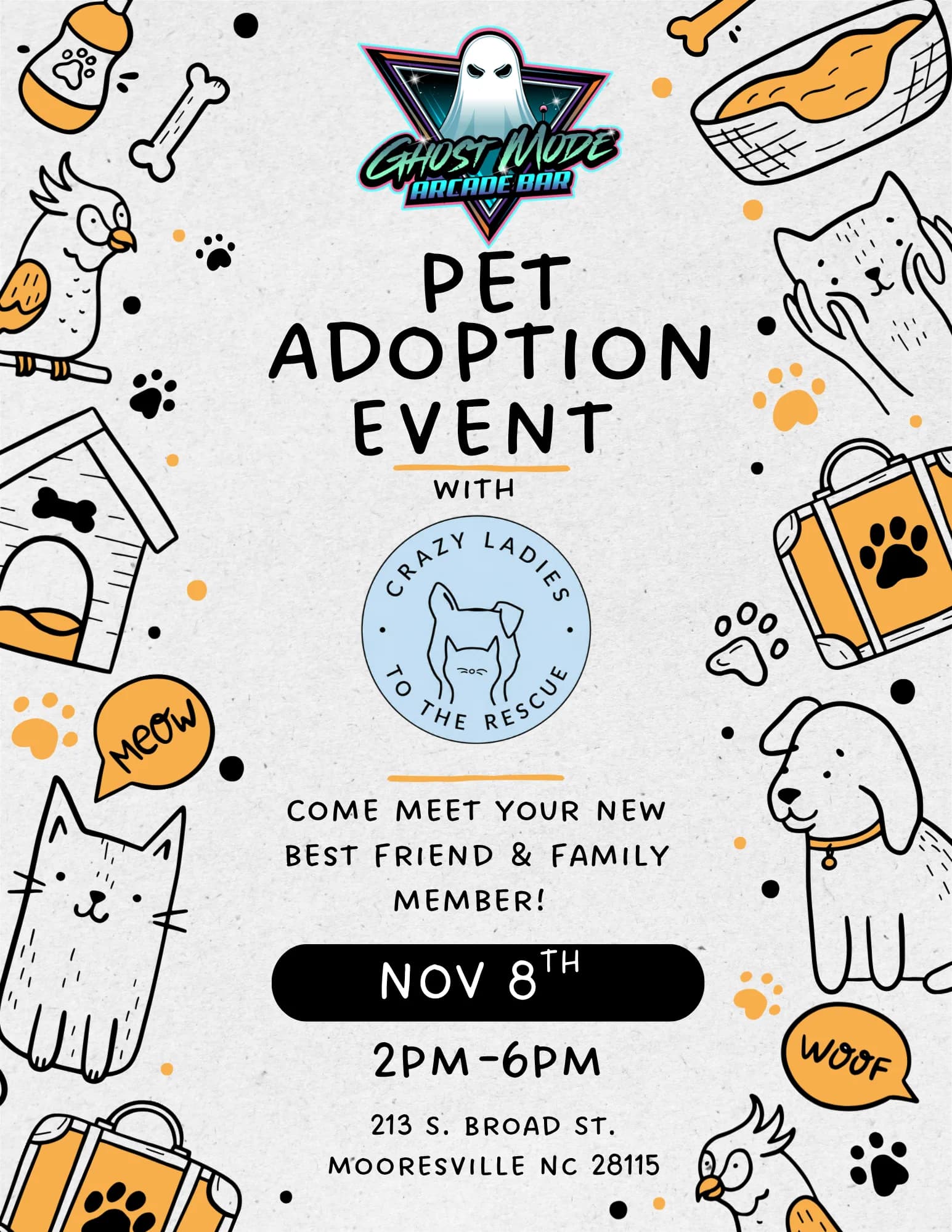 Pet Adoption Event @Ghostmode with Crazy Ladies to the Rescue