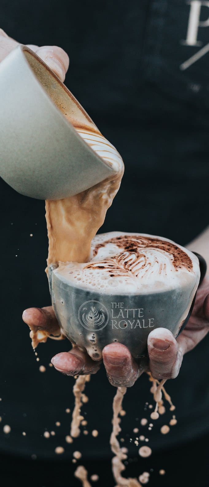 Specialty latte prepared for an event