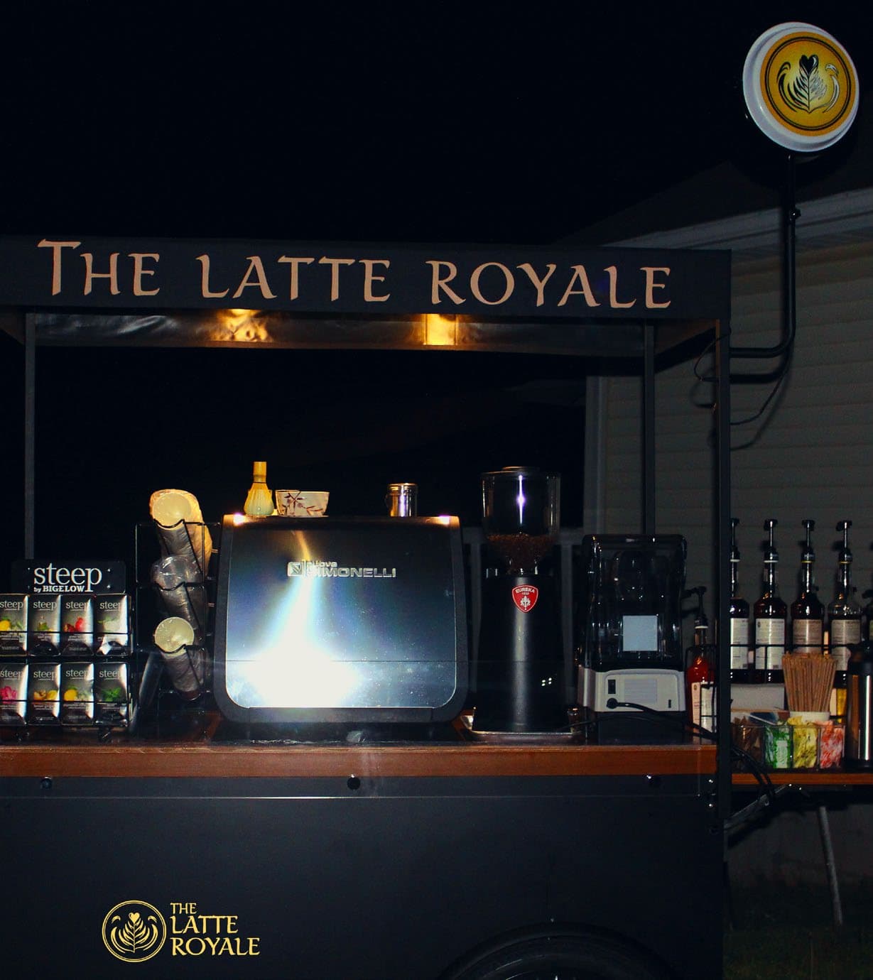 Barista preparing coffee at a kosher event