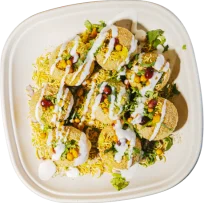 Chaat with yogurt and sev
